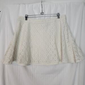 L'Amour by Nanette Lepore Ivory Lace Mini Skirt, Sz XL